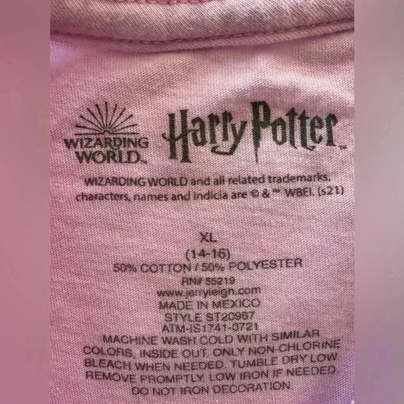 Harry Potter Pink Graphic Girls T-shirt (601) - Picture 7 of 7